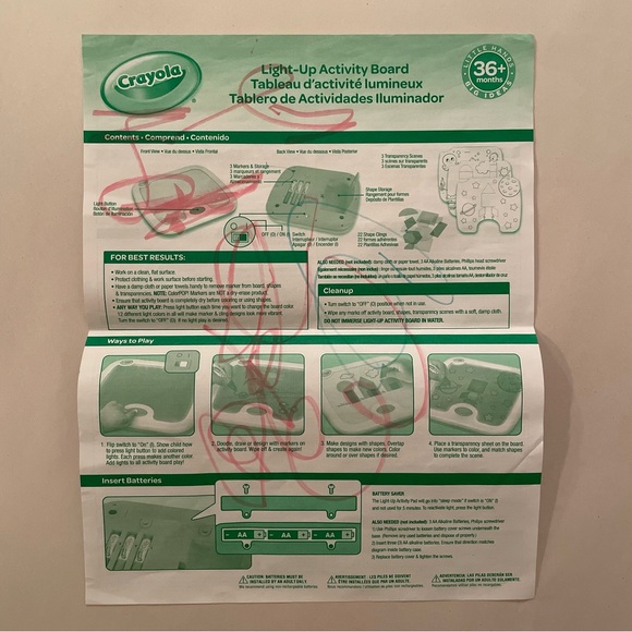 3/$25 Crayola Light Up Activity Board Toy Art Coloring Kit (Missing 2 markers) - Picture 8 of 11